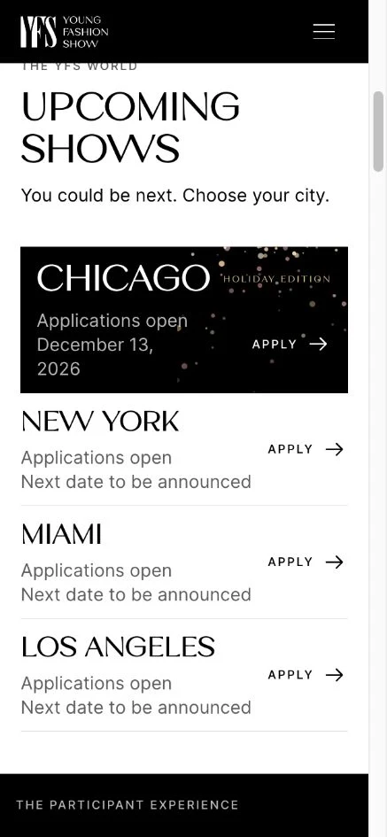 The same page on a phone